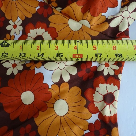 Shein Curve Retro Floral Brown 2-Pc Crop Top and Pull-on Skirt Women Size OXL 12 - Picture 12 of 14